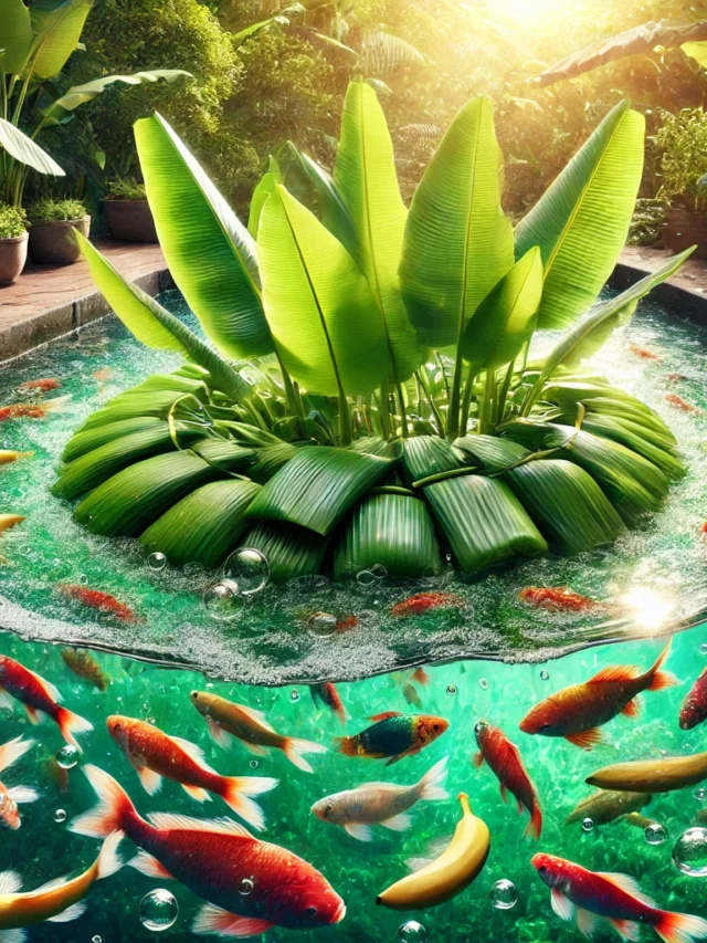 Fish will not die by knowing the tips to increase oxygen level in the pond with banana leaves.
